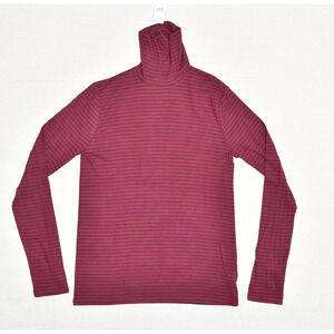 NEW Gap Women's Pullover Sweater Striped Turtleneck Cotton Red Size M